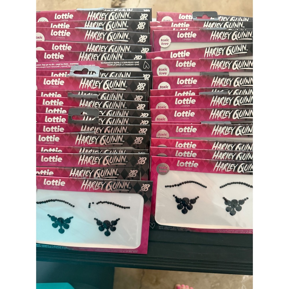 30 Lottie London Harley Quinn Toxic Love Face & Body Gems Black Rhinestones NEW‎